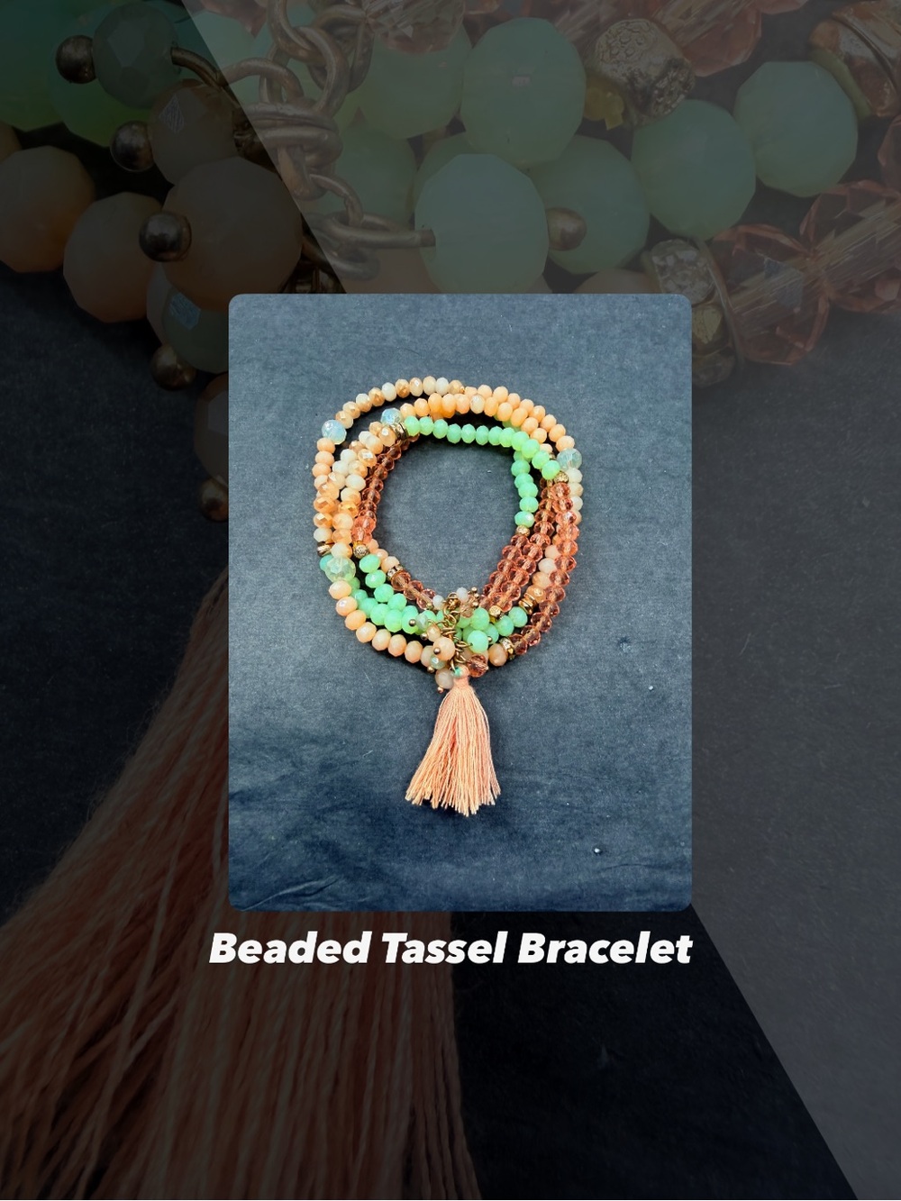 EUC Beaded Tassel Bracelet